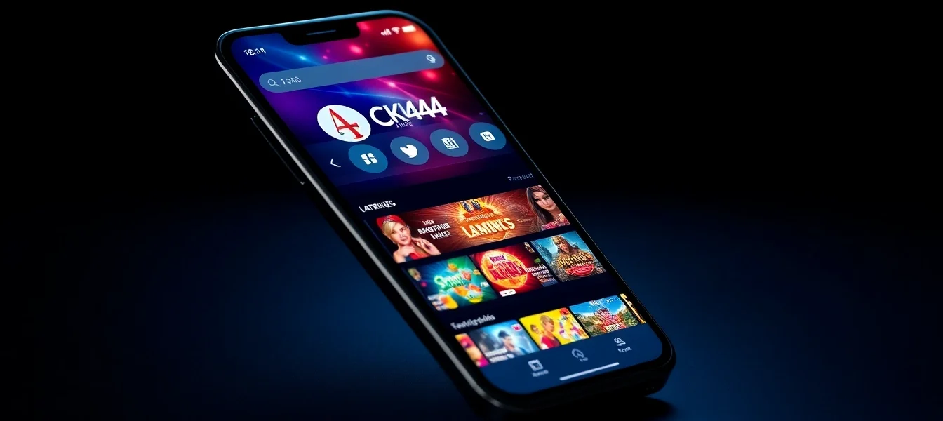 Interactive CK4444 com app displayed on a smartphone screen, showcasing live casino and sports betting for Bangladeshi players