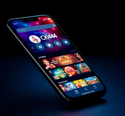 Interactive CK4444 com app displayed on a smartphone screen, showcasing live casino and sports betting for Bangladeshi players