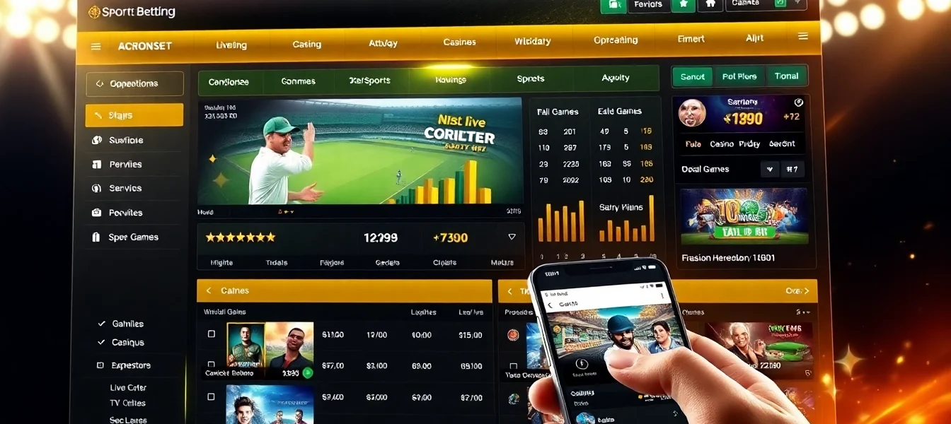 Gold365 logo displayed on a sleek mobile app screen showing live betting options for cricket and casino games, emphasizing security and ease of use.
