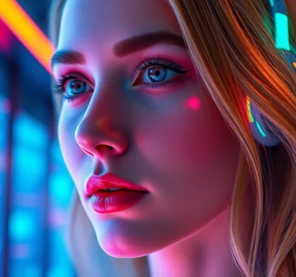 AI girlfriend engaging in a realistic conversation on a sleek screen, highlighting advanced emotional interaction and unfiltered NSFW chat capabilities.