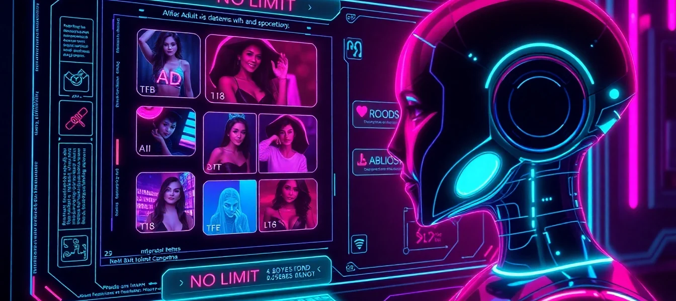Engaging scene of a stylish AI chatbot generating no limit NSFW images and text, showcasing the power of a nsfw ai generator no limit with realistic visuals and bold neon accents for accessibility and impact.