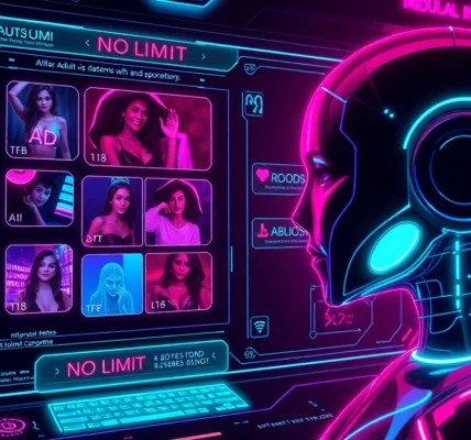 Engaging scene of a stylish AI chatbot generating no limit NSFW images and text, showcasing the power of a nsfw ai generator no limit with realistic visuals and bold neon accents for accessibility and impact.
