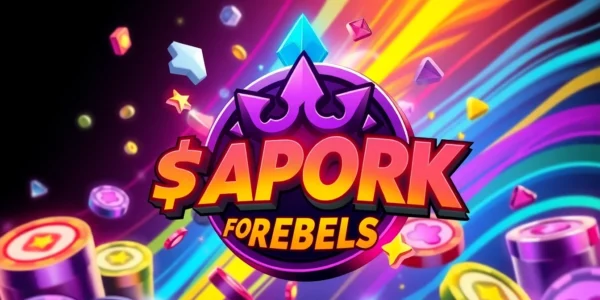 APORK for Rebels meme coin logo depicted with vibrant colors, blockchain motifs, and gambling