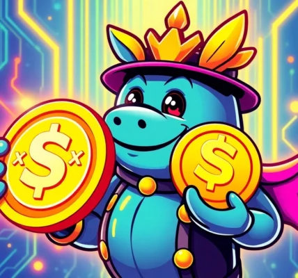 Community-driven APORK for Rebels meme coin featuring Pepe and blockchain elements to symbolize